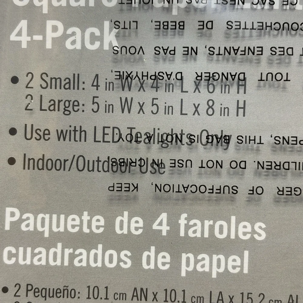 4 Square Paper Lanterns Ivory 2 Small 2 Large Indoor Outdoor Home Depot NOS